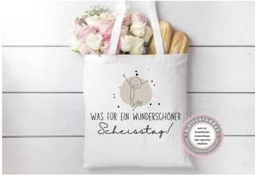 wunderschöner SCHEISSTAG Beutel Tasche Einkaufstasche  Shoppen von Lüttentüddel®